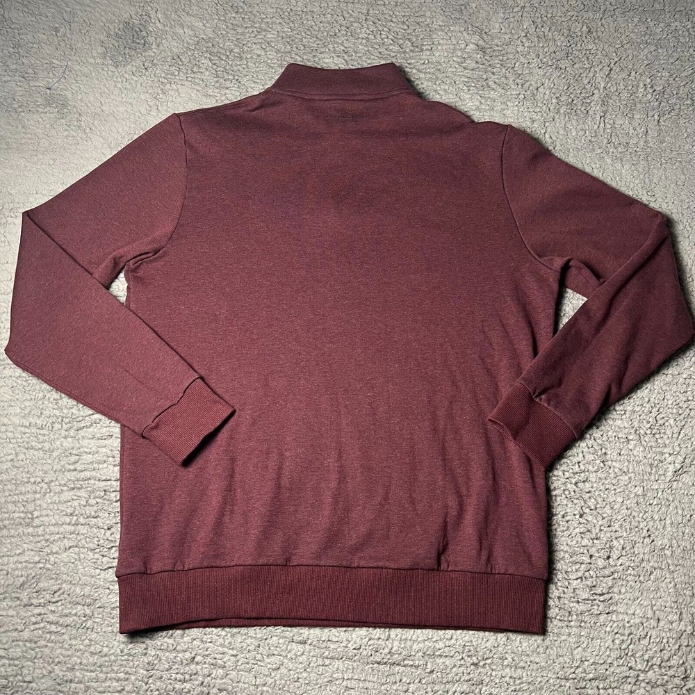 Travis Mathew Sweater Mens Large Red 1/4 Zip Pullover Golf Fleece Performance - Picture 7 of 11
